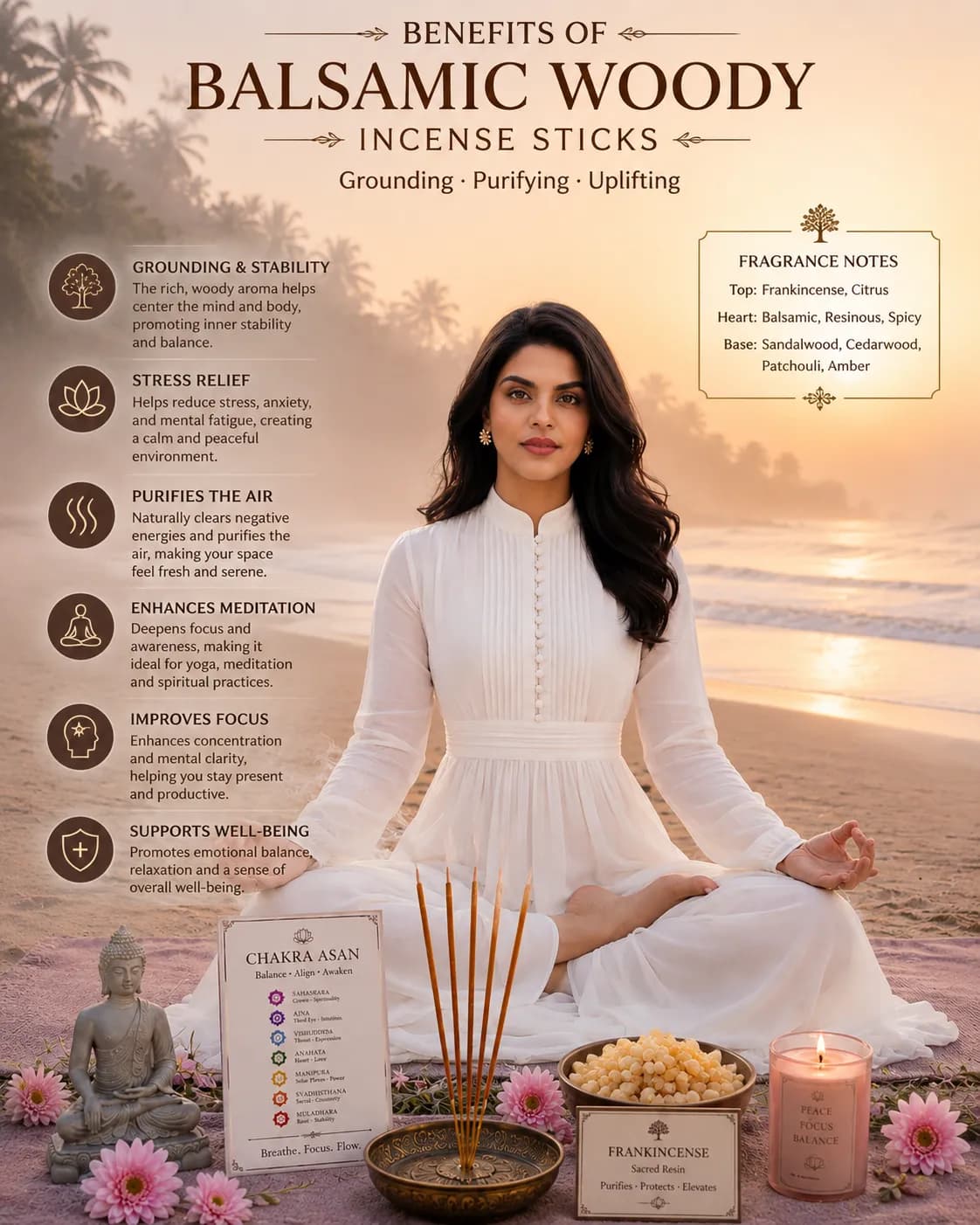 Rosleela Balsamic Woody Room Freshener incense Sticks | frankincense |loban agarbatti sticks(10 pcs)