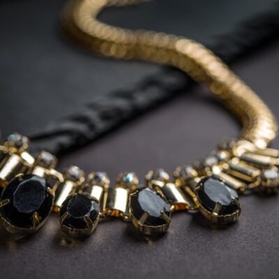 Necklace with black stones