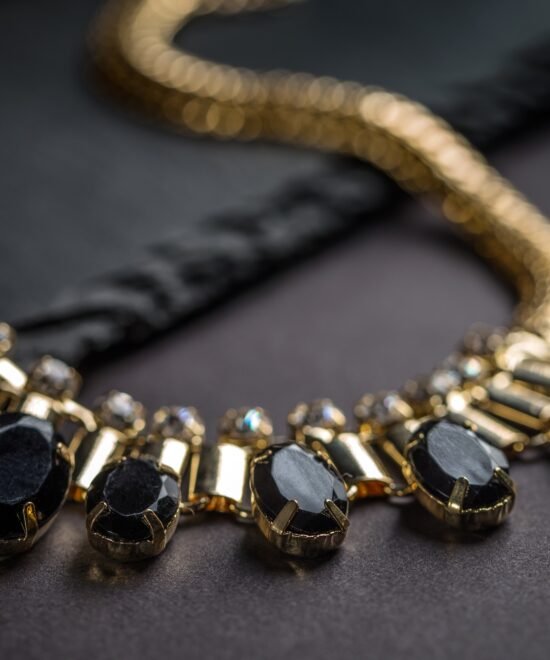 Necklace with black stones